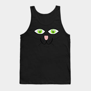 Green Eyed Cat Face, Gifts cat Lovers Tank Top